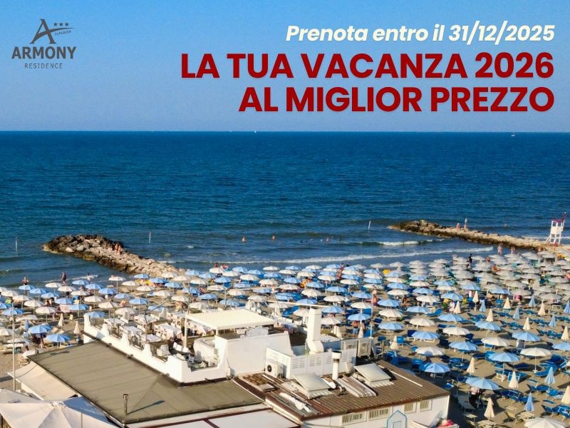 Prenota prima la tua vacanza 2026 e blocca il prezzo!